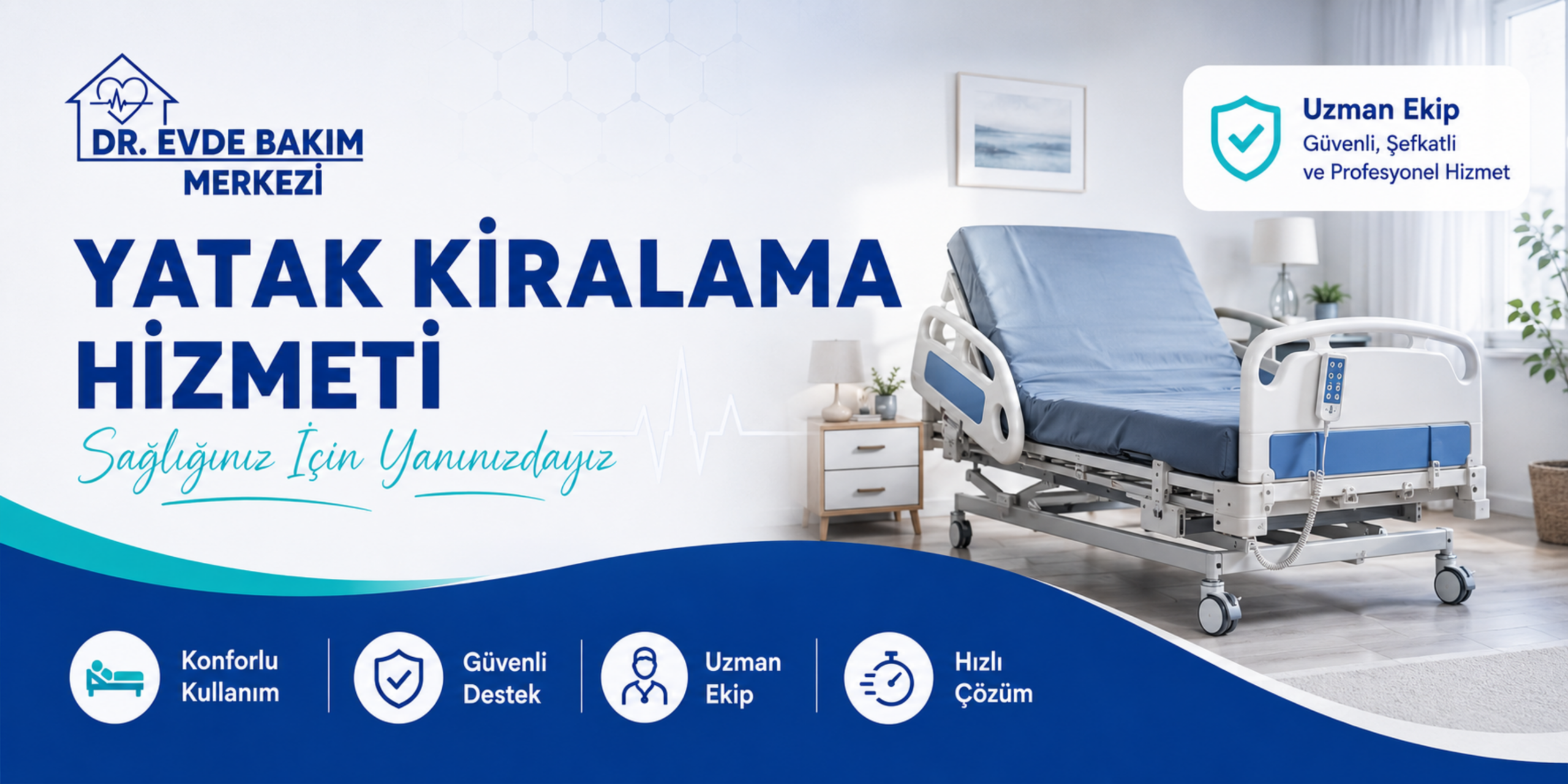 Yatak kiralama hizmeti kapsamında hasta yatağı ve medikal yatak desteği görseli